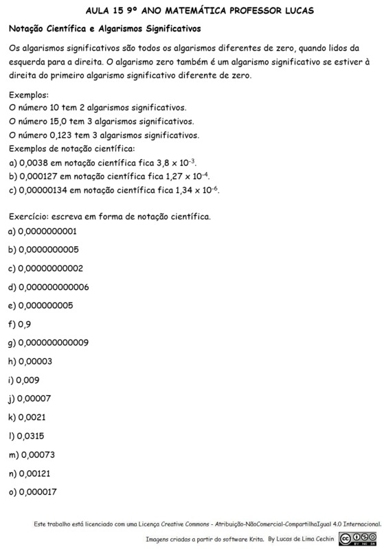 Matemática para 9º ano - PARTE II