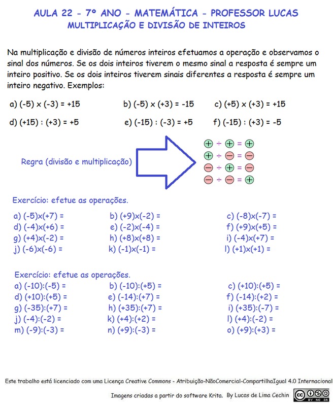 Matemática para 7º ano - PARTE II