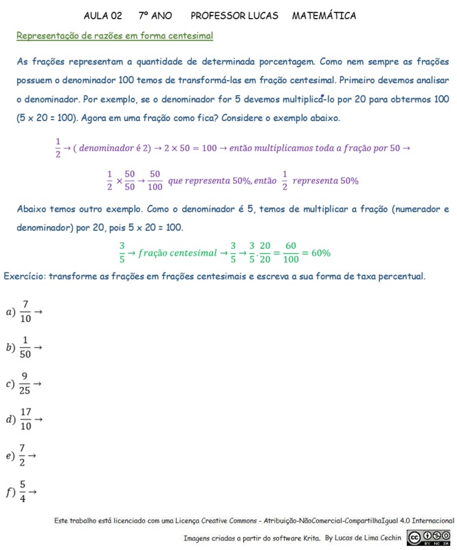 Matemática para 7º ano - PARTE I